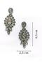Women's Gray Color Crystal Stone Hanging Evening Dress Earrings - 2
