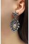 Women's Gray Color Crystal Stone Hanging Evening Dress Earrings