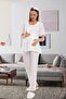Maternity Pregnant 1072 Blue Maternity Pajama Set with Hidden Breastfeeding Feature - 4