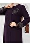 Floral Patterned Honeycomb Fabric Topcoat-Abaya for Ladies-Women - 3