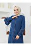 Lady-women's Honeycomb Fabric Sleeve Patterned Zipper Upper Part Patterned Topcoat-abaya - 4