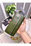 Genuine Leather Men's Green Color 2022 with Phone Compartment and Saraciye Stitching - 2