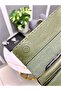 Genuine Leather Men's Green Color 2022 with Phone Compartment and Saraciye Stitching - 3