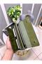 Genuine Leather Men's Green Color 2022 with Phone Compartment and Saraciye Stitching - 5