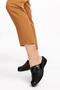 Women's Black Genuine Leather Hallux Valgus (Bone Protrusion) Orthopedic Slippers
