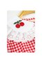Piti Cherry Short Sleeve Girl's Checked Scallop Embroidered Cotton Red Cherry Dress Cherry Dress - 2