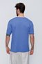 Men's V-Neck Loose Fit Cotton Thin Knitwear T-shirt Indigo 22sm204 - 6