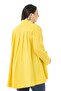 Large Size Bag Pocket, Pleated Front and Back, Wide Cuffs, Long Back Yellow Muslin Shirt - 6