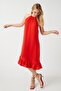 Ruffle Midi Dress Halter Neck