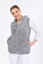 Women's Gray Zippered Fleece Vest