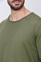 Men's Crew Neck Loose Fit Cotton Thin Knitwear T-shirt Khaki 22sm210 - 4