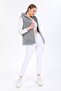 Women's Gray Zippered Fleece Vest - 2