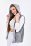 Women's Gray Zippered Fleece Vest - 3