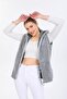 Women's Gray Zippered Fleece Vest - 4