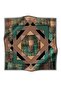 Women's Twill Silk Scarf Petrol Green Black - 2