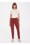 V-Neck Ecovero Ecological Viscose And Organic Cotton Red Women's Sweatpants