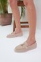 Furry Women's Beige Genuine Suede Shoes - 7