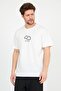 Men's Ecru Cloud Printed Crew Neck Oversize Cotton T-Shirt - 2