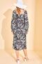 Women's Black Square Collar Patterned Dress 2YZK6-12690-02 - 5