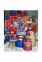 50 Pieces - Superman Themed Balloon Chain Set - ( Red - Navy Blue - Gold Colored )