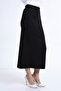 Women's Black Long Pencil Skirt - 2