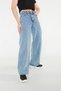 Blue Snow Wash Edna Lycra Super High Waist Loose Leg Palazzo Trousers - 4