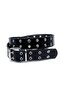 Genuine Leather Eyelet Women's Belt with Chain Detail - 2