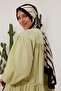 Women's Medina Silk Shawl Symmetrical Pattern Black - White - 4
