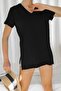 Women's V-Neck Short Sleeve Slit Casual Tshirt Blz1083 - 2