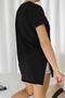 Women's V-Neck Short Sleeve Slit Casual Tshirt Blz1083 - 3