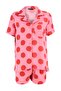 Fuchsia Polka Dot Viscose Shorts Woven Pajama Set Thmss20Pt0306 - 7