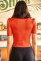 Women's Cinnamon Robe Low-cut Knitted Blouse BLZ-19001862 - 5