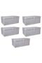 5 Pieces - Multi-Purpose with Lid Laundry-Storage-Organization Etc Storage, Box 70x40x30 - Mega Plus Box - Gray