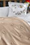 5 Piece 100% Cotton, 3D Flower and Bird Patterned Cemre Beige Baby Duvet Cover Set - 3