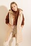 5140 Hooded Long Puffer Vest - Beige - 2