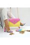 Women's Bonibon Transparent Striped Heeled Shoes Envelope Bag Wallet Set - 3