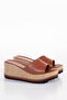 Women's Straw Filled Comfort Tan Slippers - 3