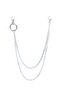 Genuine Leather Eyelet Women's Belt with Chain Detail - 4