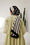 Women's Medina Silk Shawl Symmetrical Pattern Black - White