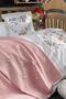 5 Piece 100% Cotton, 3D Flower and Bird Patterned Cemre Pink Baby Duvet Cover Set - 2