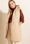 5140 Hooded Long Puffer Vest - Beige - 7