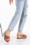 Women's Straw Filled Comfort Tan Slippers - 2