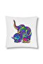 Satin Throw Pillow Cover with Elephant Image - 2