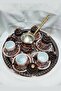 Enamel Embroidered Copper Coffee Pot Set of 6 Coffee Cups - 2