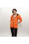 Women's Orange Oversize Zippered Hoodie Sweatshirt - 2