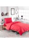 Single Elastic Red Cotton Ranforce Duvet Cover Set - 160x220