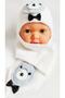 Baby Boy White Knitwear Scarf Beanie Set