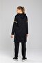 Women's Glitter Striped Black Hooded Tracksuit Set - 6