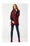 Women's Jacket with Agraph Collar and Sleeve Details - Burgundy