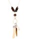 Unisex Dejavu Indian Figure Wooden Beaded Necklace